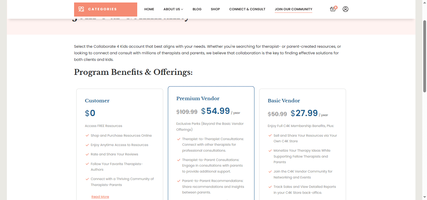 Vendor Registration Page Screenshot